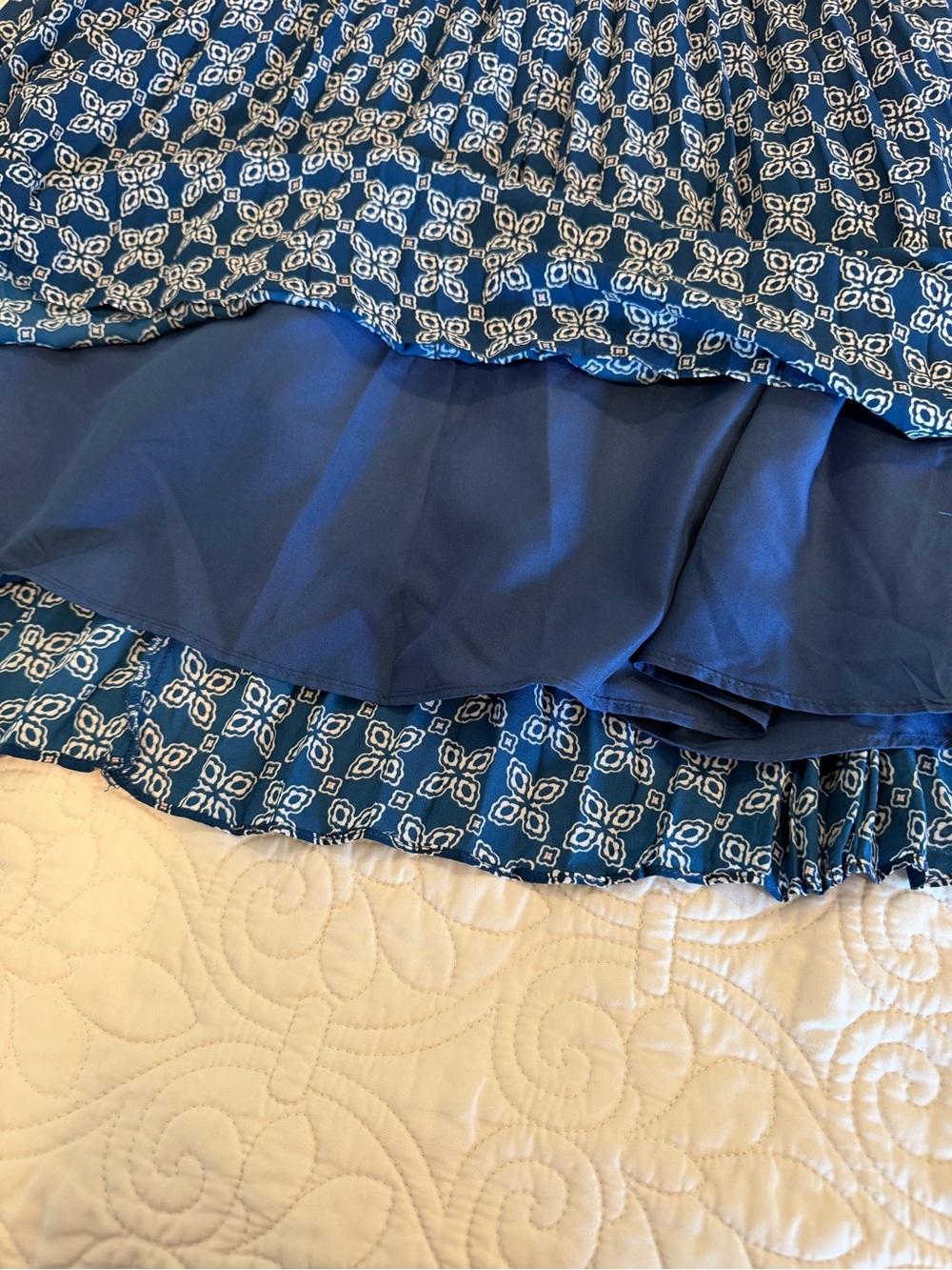 NWT J. Crew Navy and White Pleated Skater Mini Skirt size 12 - Picture 5 of 7